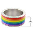 Lady design stainless steel rainbow band ring, rainbow promise rings jewelry